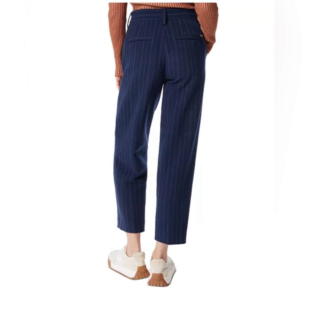 Sam Edelman Navy Pinstripe Straight-Leg Women's Pants - Picture 2 of 7